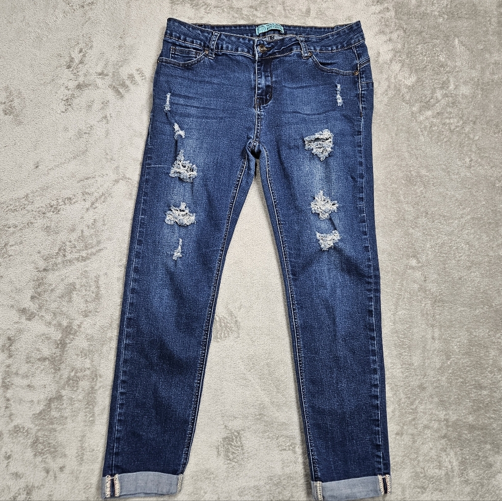 WAX JEAN "Butt I Love You" Distressed Skinny Jeans - Size 13 - Excellent Condi